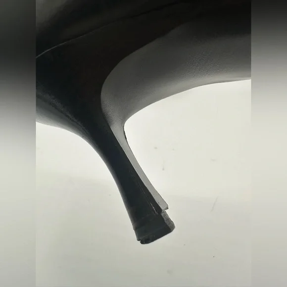 Chanel kitten heels brown leather pumps shoes classic - Picture 7 of 11